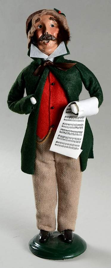 Traditional Assorted Carolers Mustache Man With Music-Green - Nb757, No Box by Byers' Choice Ltd-1