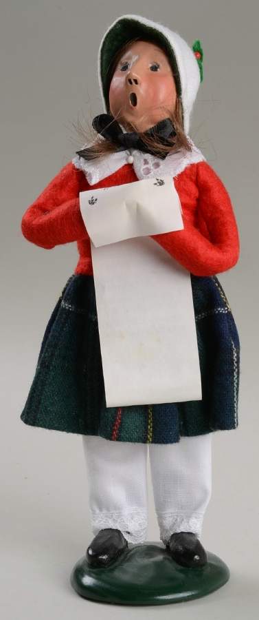 Traditional Assorted Carolers Girl With Music-Red Coat - Nb784, No Box by Byers' Choice Ltd-1