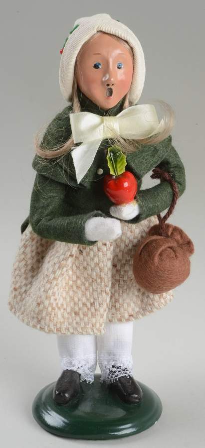 Traditional Assorted Carolers Girl With Apple-Green Coat - Nb767, No Box by Byers' Choice Ltd-1