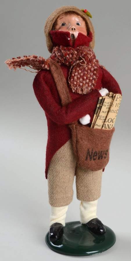 Street Vendors Newspaper Boy-Brown - No Box by Byers' Choice Ltd-1