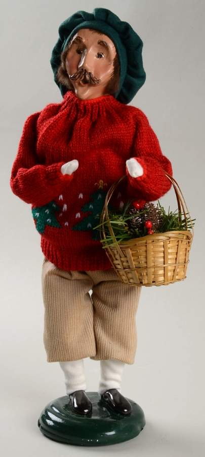 Traditional Assorted Carolers Man With Basket Of Greenery - Nb864, No Box by Byers' Choice Ltd-1