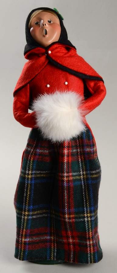 Traditional Assorted Carolers Woman With Muff-Red Coat - Nb856, No Box by Byers' Choice Ltd-1