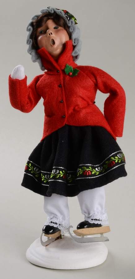 Traditional Assorted Carolers Girl Skating-Red Shirt - Nb718, No Box by Byers' Choice Ltd-1