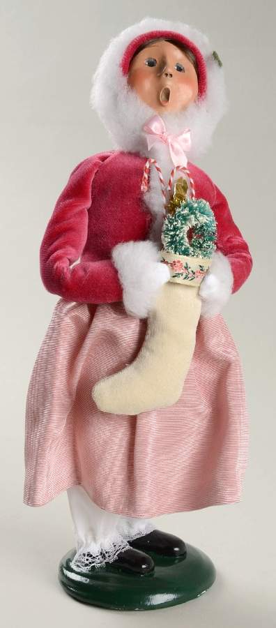 Traditional Assorted Carolers Victorian Girl With Stocking - No Box by Byers' Choice Ltd-1