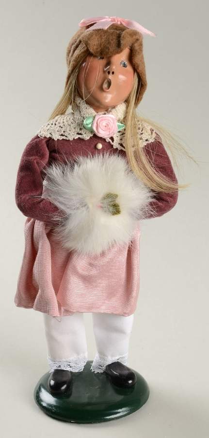 Traditional Assorted Carolers Girl With Muff-Lace Collar-Pink - No Box by Byers' Choice Ltd-1