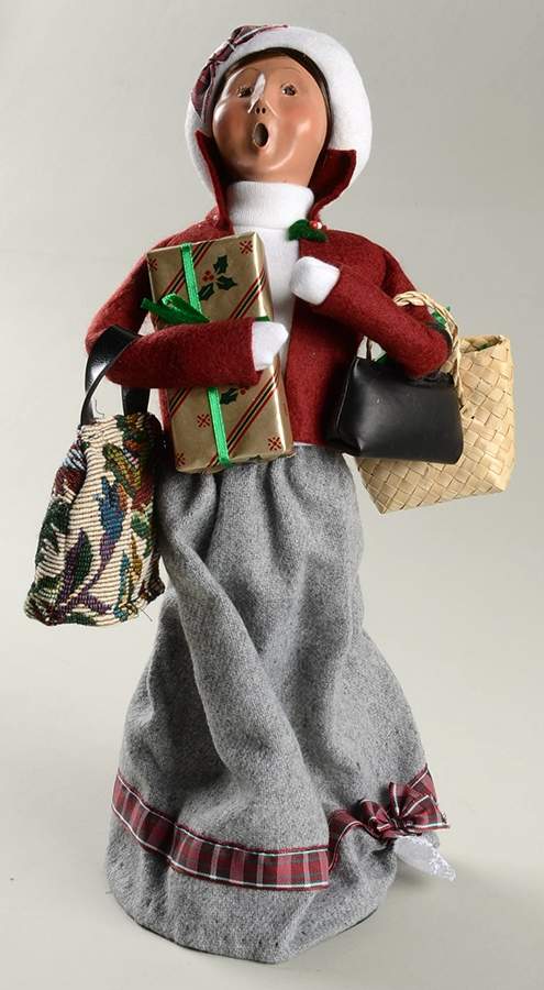 Traditional Assorted Carolers Traveler Woman-Grey Dress - No Box by Byers' Choice Ltd-1