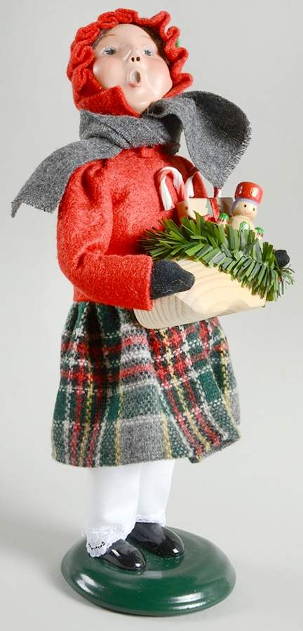 Traditional Assorted Carolers Girl With Wood Shoe Of Toys - No Box by Byers' Choice Ltd-1
