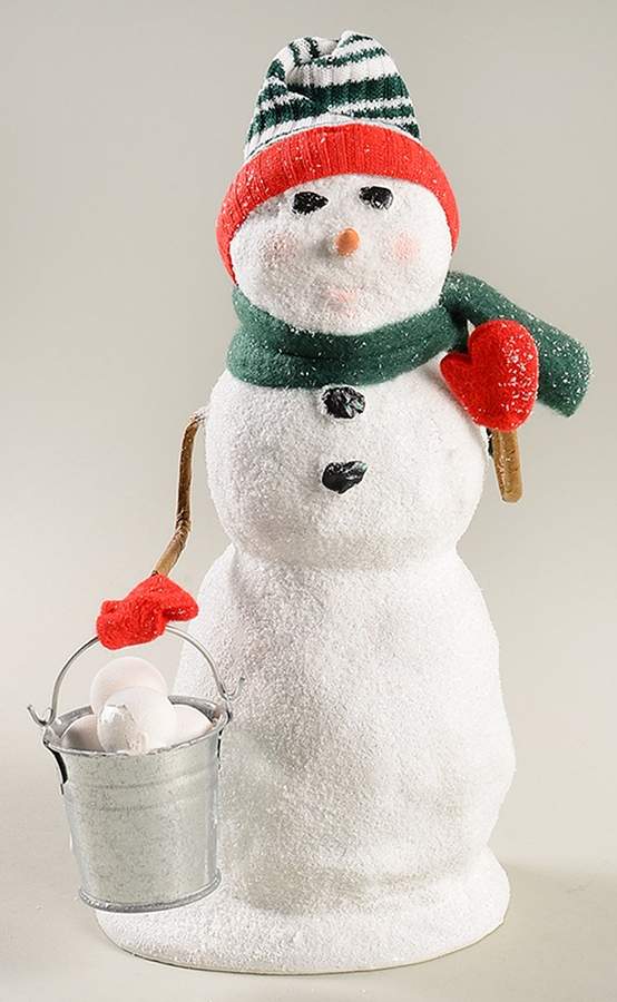 Snowmen Snowman With Bucket Of Snowballs - No Box by Byers' Choice Ltd-1