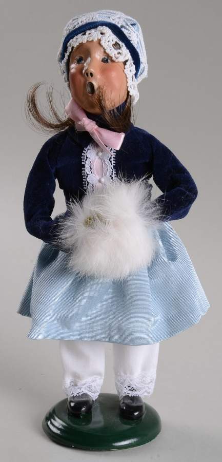 Victorian Assorted Carolers Girl With Muff-Blue & Pink - No Box by Byers' Choice Ltd-1