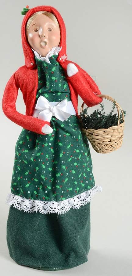 Traditional Assorted Carolers Woman With Basket Of Greenery - Nb912, No Box by Byers' Choice Ltd-1