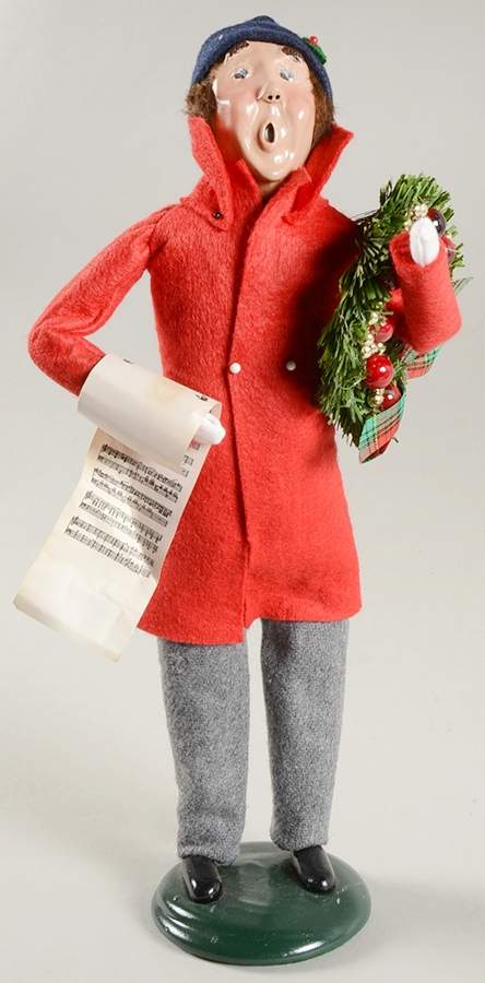 Traditional Assorted Carolers Man With Wreath & Music - No Box by Byers' Choice Ltd-1
