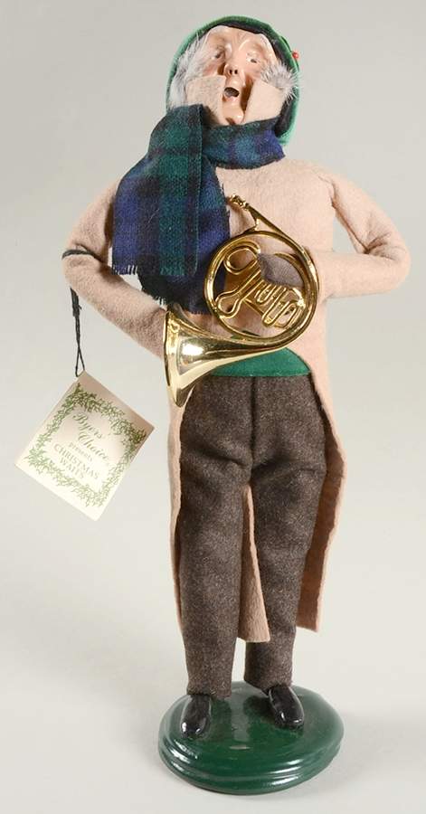 Christmas Waits Man With French Horn-Tan Coat - No Box by Byers' Choice Ltd-1