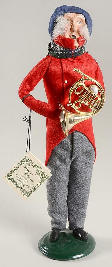 Christmas Waits Man With French Horn-Red Coat - No Box by Byers' Choice Ltd-1
