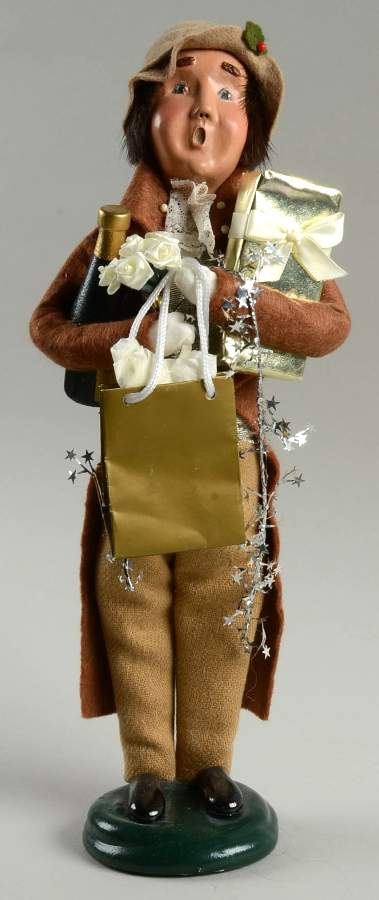 Traditional Assorted Carolers Shopper Man With Champagne - Nb943, No Box by Byers' Choice Ltd-1