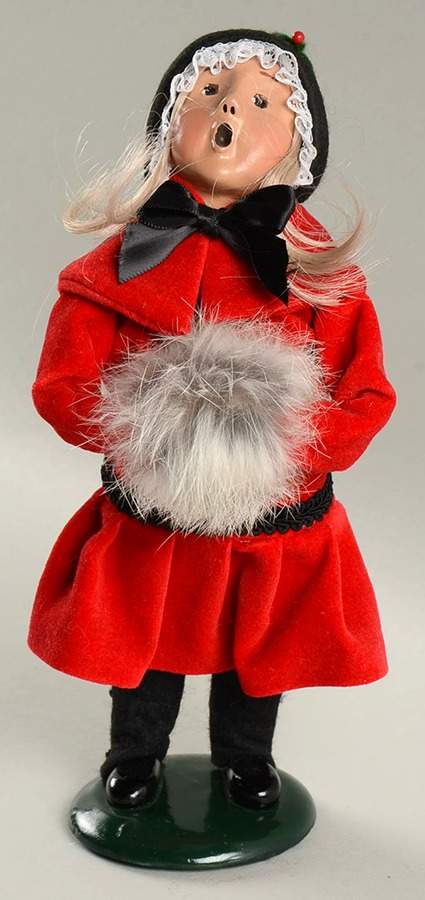 Traditional Assorted Carolers Girl With Red Dress And Muff - Nb644, No Box by Byers' Choice Ltd-1