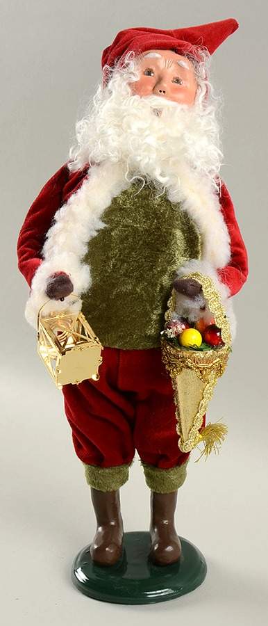 Santa & Mrs Claus Santa With Lantern & Fruit - No Box by Byers' Choice Ltd-1