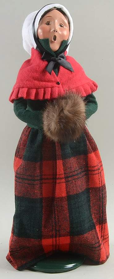 Traditional Assorted Carolers Woman With Muff-Red - No Box Nb1207 by Byers' Choice Ltd-1