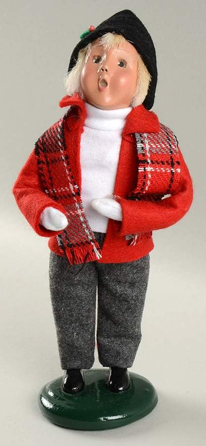 Traditional Assorted Carolers Boy In Red Coat And Black Hat - Nb1021, No Box by Byers' Choice Ltd-1