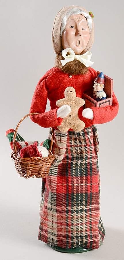 Traditional Assorted Carolers Shopper Grandmother With Gingerbread-Red - Nb964, No Box by Byers' Choice Ltd-1