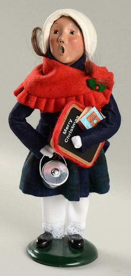 Traditional Assorted Carolers School Girl-Blue Coat Red Shawl - Nb1019, No Box by Byers' Choice Ltd-1