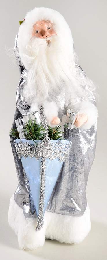 Santa & Mrs Claus Silver Santa-25th Anniversary - No Box by Byers' Choice Ltd-1