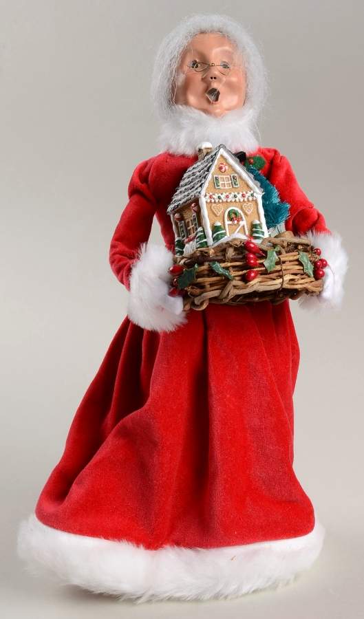 Santa & Mrs Claus Red Velvet Mrs Claus With Gingerbread - No Box by Byers' Choice Ltd-1