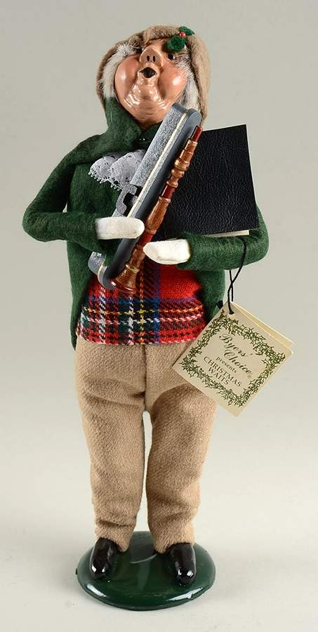 Christmas Waits Victorian Man With Clarinet-Green - No Box by Byers' Choice Ltd-1