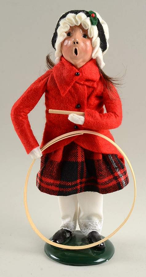 Traditional Assorted Carolers Girl With Hoop-Red Coat - Nb975, No Box by Byers' Choice Ltd-1