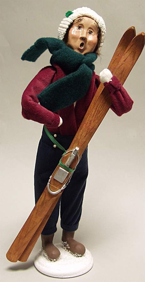 Winter Outdoor Activities Man With Skis - No Box by Byers' Choice Ltd-1