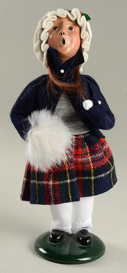 Traditional Assorted Carolers Girl With White Muff-Black - Nb1079, No Box by Byers' Choice Ltd-1