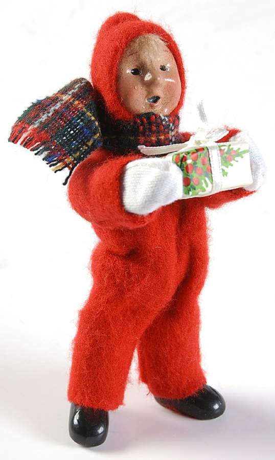 Traditional Assorted Carolers Toddler With Gift-Red Snowsuit - Nb938, No Box by Byers' Choice Ltd-1