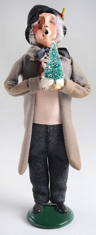 Victorian Assorted Carolers Grandfather With Tree-Grey Pink - No Box by Byers' Choice Ltd-1