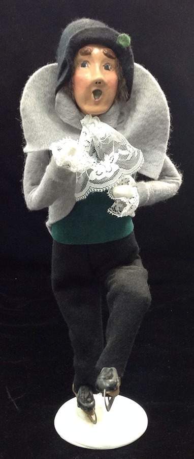 Winter Outdoor Activities Victorian Skater Man-Grey - No Box by Byers' Choice Ltd-1