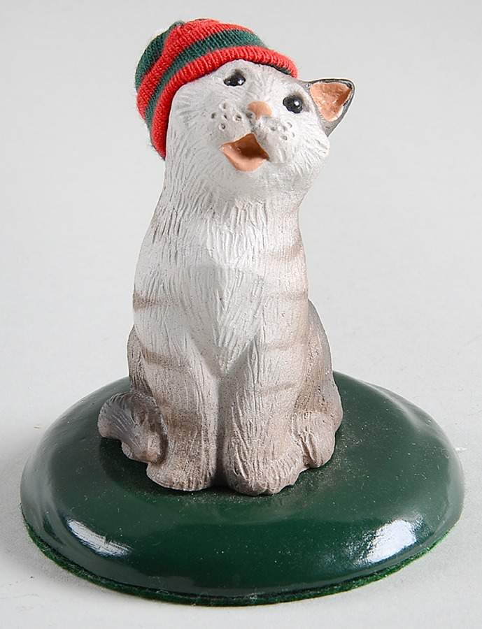 Singing Cats Cat With Green & Red Hat - No Box by Byers' Choice Ltd-1
