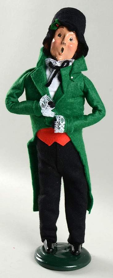 Traditional Assorted Carolers Victorian Man In Green Coat - No Box by Byers' Choice Ltd-1
