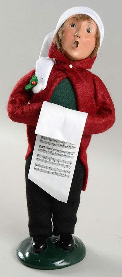 Traditional Assorted Carolers Boy With Music-Red Coat - No Box by Byers' Choice Ltd-1