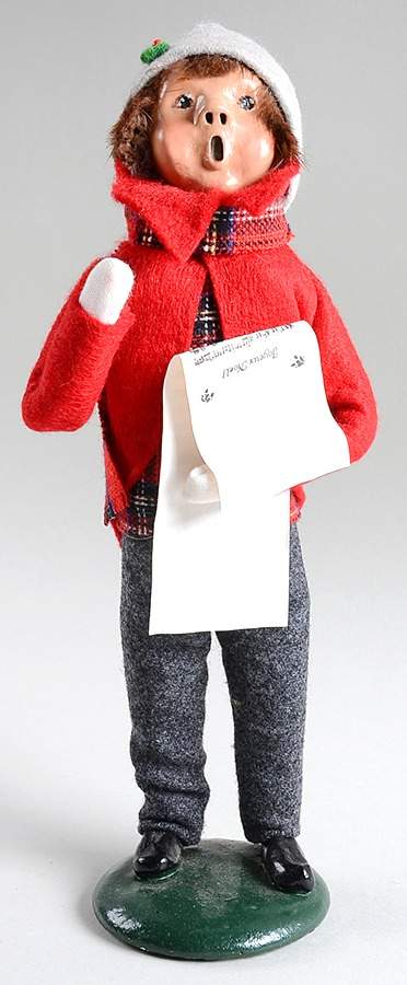 Traditional Assorted Carolers Boy With Music Red Coat - Nb674, No Box by Byers' Choice Ltd-1