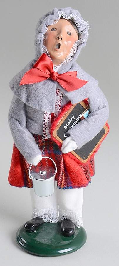 Traditional Assorted Carolers School Girl-Grey Coat Lace Trim - N O Box Nb1113 by Byers' Choice Ltd-1