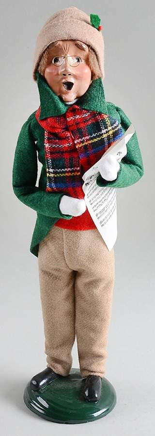 Traditional Assorted Carolers Man With Music-Green Coat - Nb1110, No Box by Byers' Choice Ltd-1