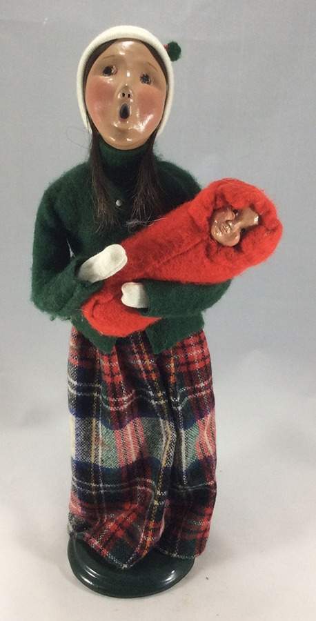Traditional Assorted Carolers Woman With Baby-Green Coat - Nb1001, No Box by Byers' Choice Ltd-1