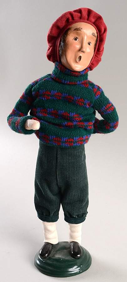 Traditional Assorted Carolers Teen Boy In Green Sweater - Nb1000, No Box by Byers' Choice Ltd-1