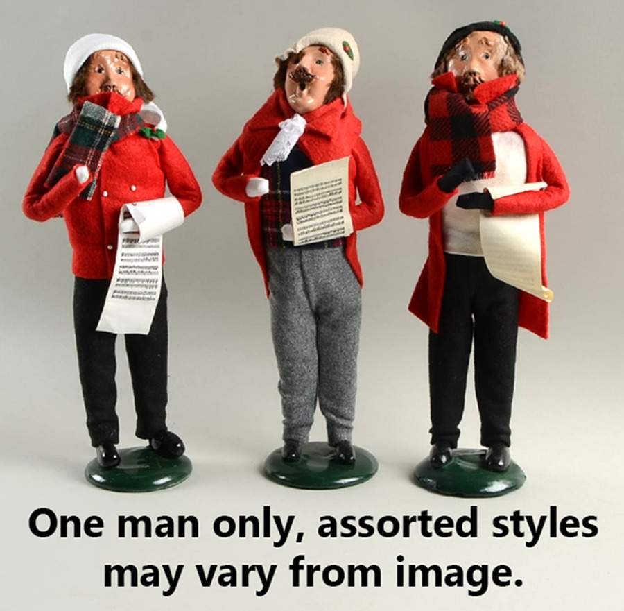 Traditional Assorted Carolers Mustache Man With Music-Red Coat - Nb847, No Box by Byers' Choice Ltd-1