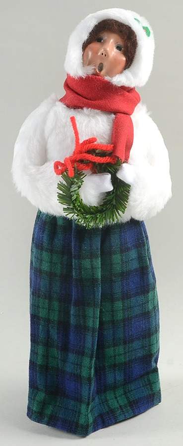 Traditional Assorted Carolers Woman With White Fur Coat - No Box Nb1204 by Byers' Choice Ltd-1