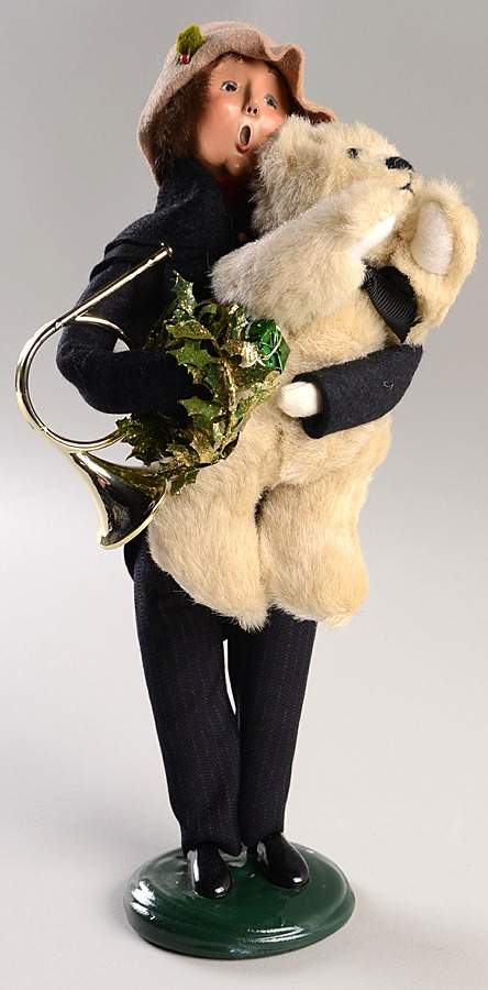 Traditional Assorted Carolers Man With Horn And Teddy Bear - Nb1024, No Box by Byers' Choice Ltd-1