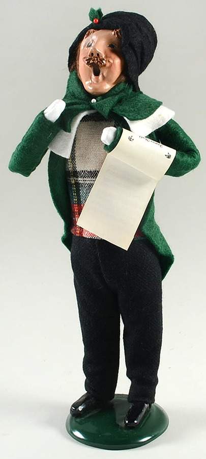 Traditional Assorted Carolers Mustache Man With Music-Green Coat - No Box Nb1159 by Byers' Choice Ltd-1