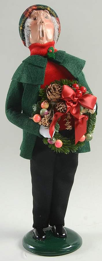 Traditional Assorted Carolers Grandfather With Wreath-Green Coat - No Box Nb1173 by Byers' Choice Ltd-1