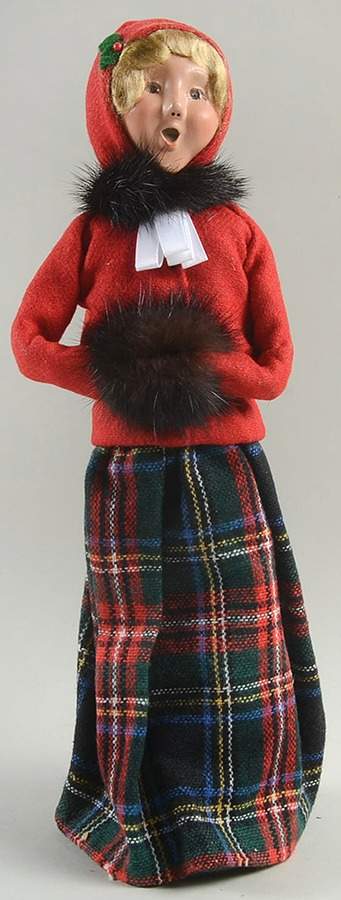 Traditional Assorted Carolers Woman With Muff-Red Coat - No Box Nb1172 by Byers' Choice Ltd-1