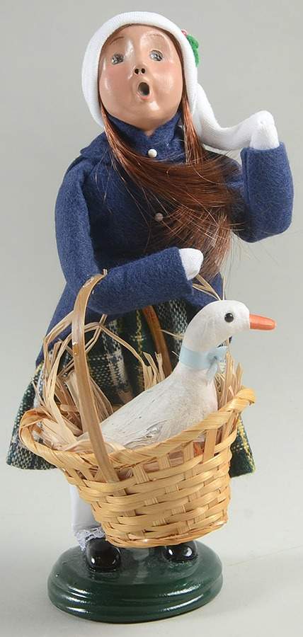 Traditional Assorted Carolers Girl With Goose-Blue Coat - No Box Nb1170 by Byers' Choice Ltd-1