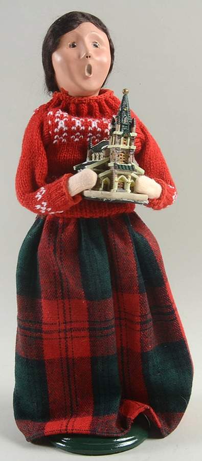 Traditional Assorted Carolers Woman With Village House/Church - Nb1101, No Box by Byers' Choice Ltd-1