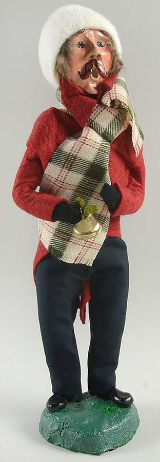 Traditional Assorted Carolers Man With Bell-Red Coat - No Box by Byers' Choice Ltd-1